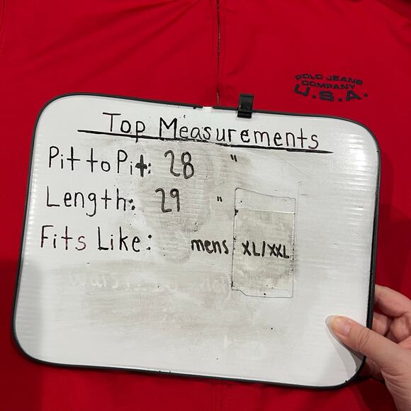 Vintage 90s y2k Mens XL Polo Ralph Lauren Jeans USA Red Track full zip up jacket - Picture 8 of 8